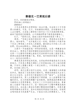 赛德克·巴莱观后感