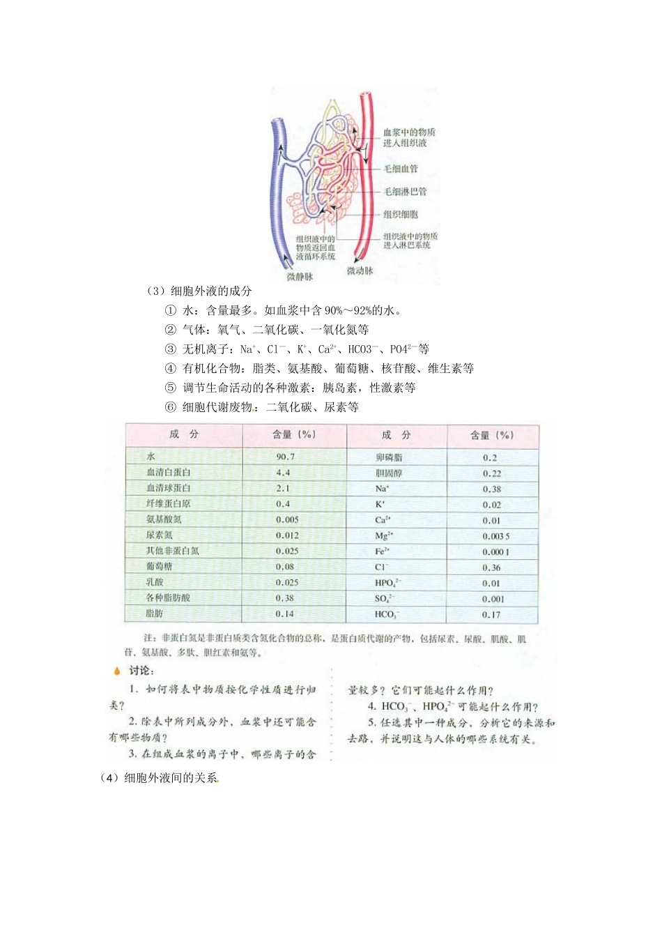 高中生物 第1章《人体的内环境与稳态》教案（1）新人教版必修3_第3页