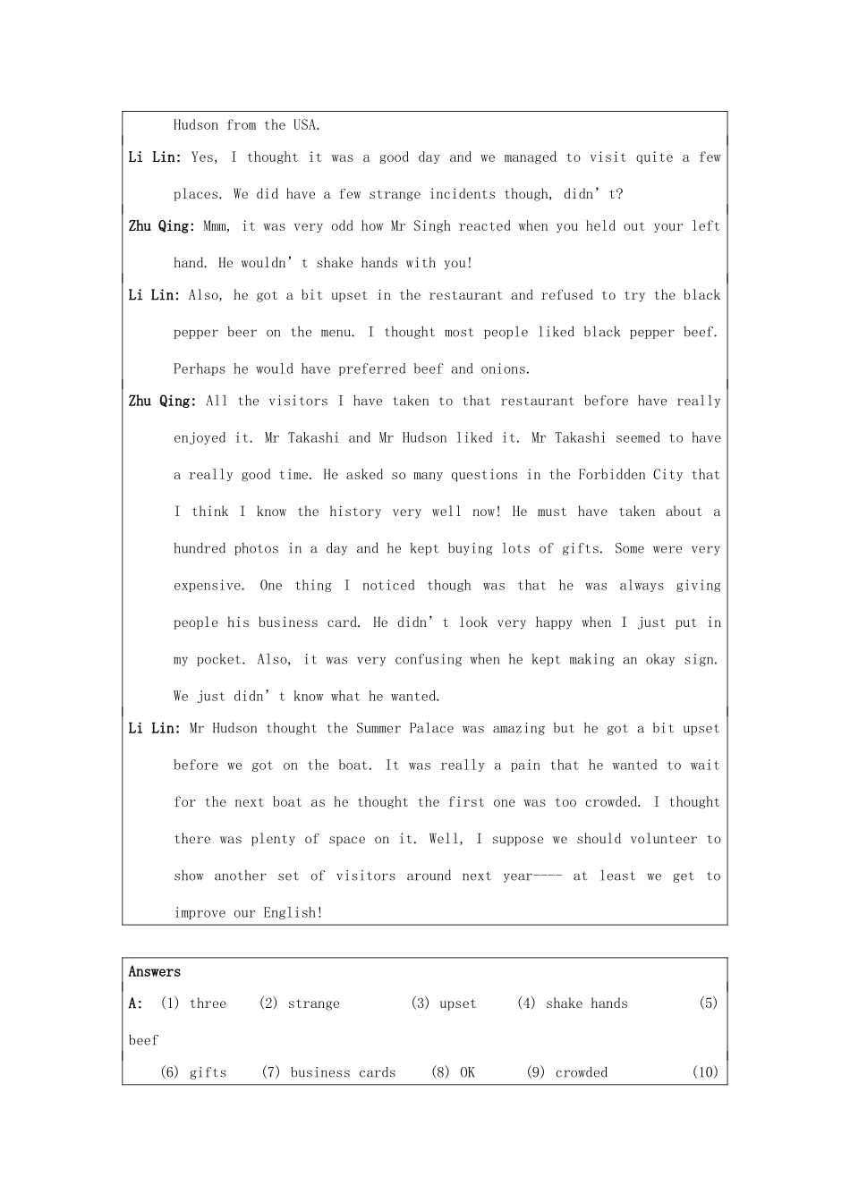 高中英语 Unit 3《Understanding each other-Task》教案2 牛津译林版选修6_第2页