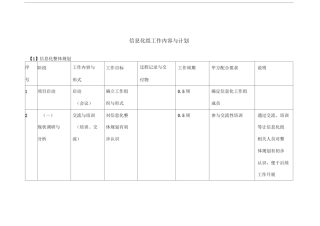 信息化规划及设计项目计划