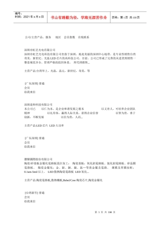 LED外延及LED芯片企业名录(最全)