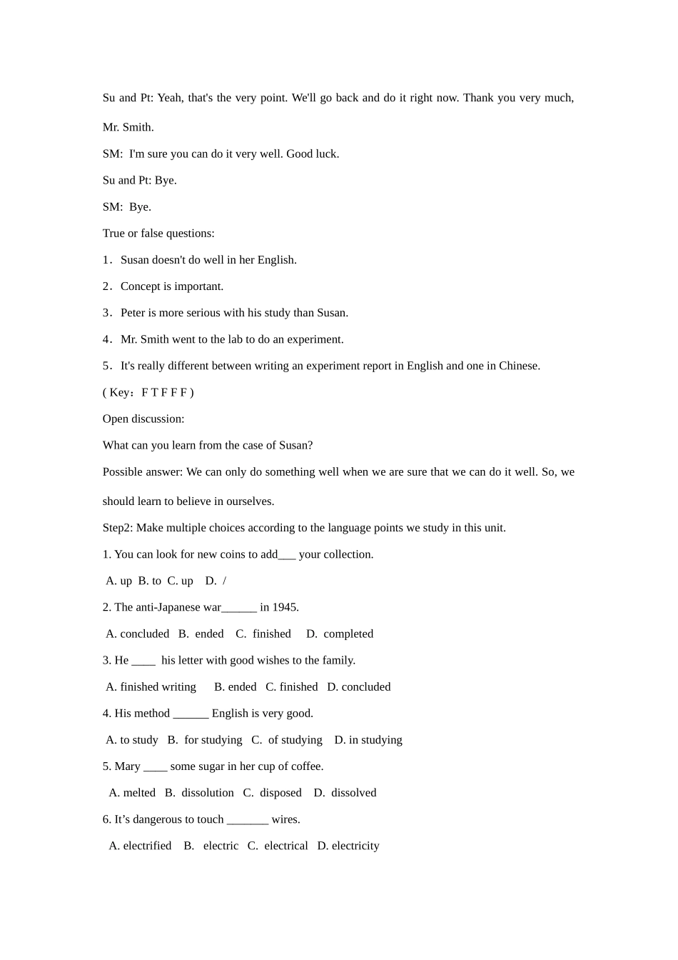 高中英语 Module 5 A lesson in lab2教案 外研版必修1-外研版高一必修1英语教案_第3页