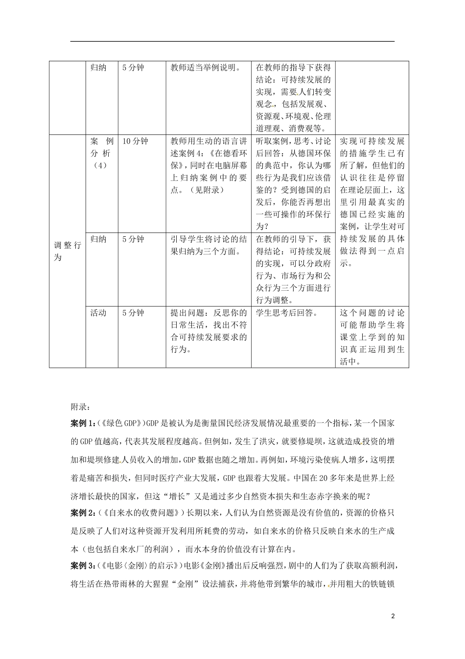 高中地理  4.3《通向可持续发展的道路》教案 中图版必修2_第2页