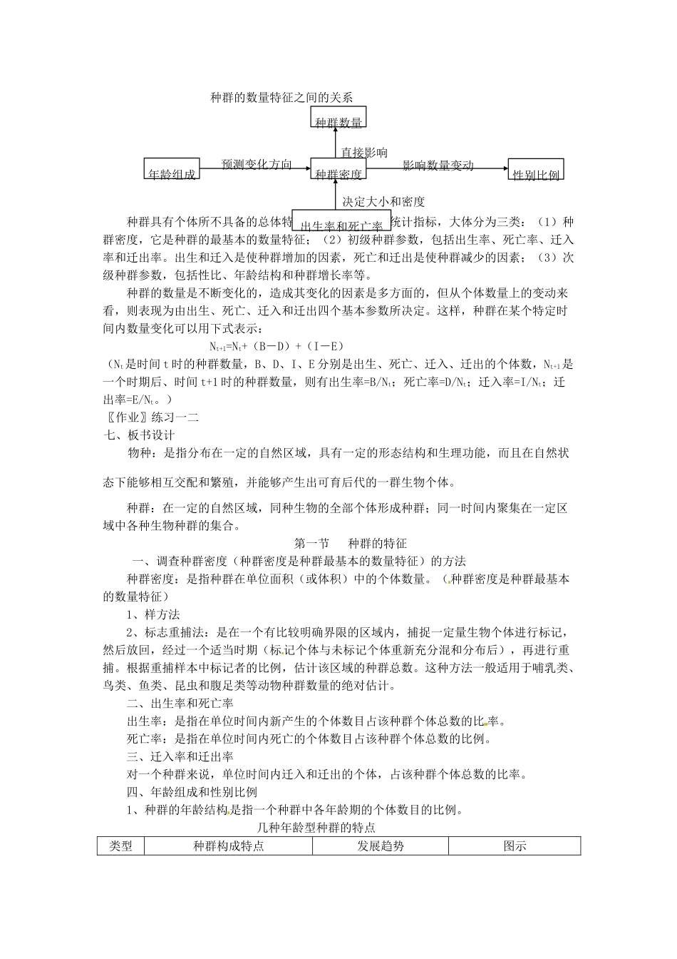 高中生物 4.1《种群的特征》教案 新人教版必修3_第3页