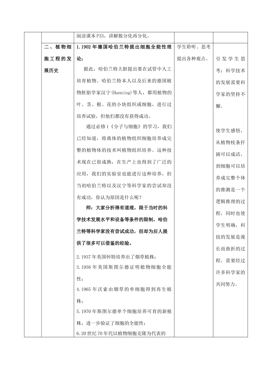 高中生物 2.1《植物细胞工程—植物组织培养技术》教学设计 新人教版选修3-新人教版高二选修3生物教案_第3页