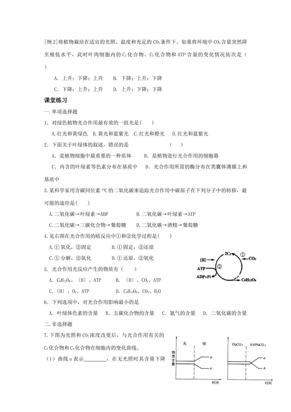 高中生物 第9课 光合作用教案 新人教版必修1_第3页