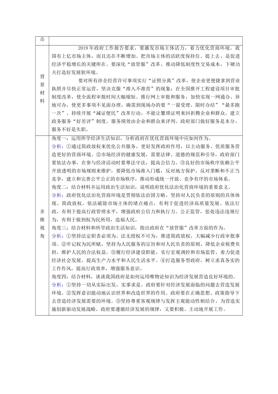 高考政治二轮复习 第1部分 专题5 公民参与与政府职责 第2课时 主观题增分提能教案-人教版高三全册政治教案_第3页