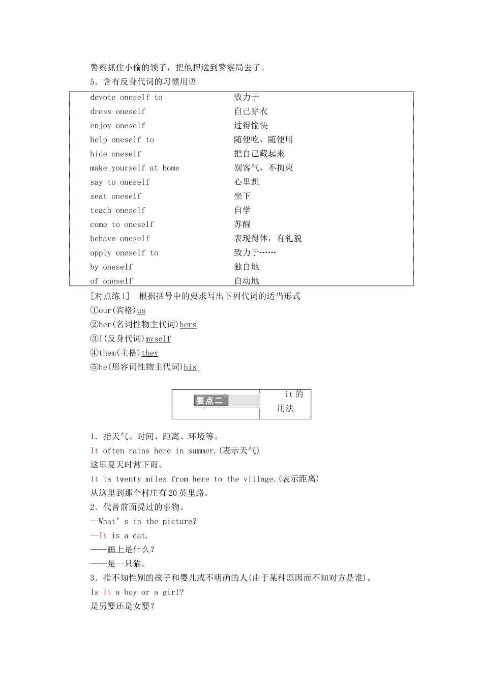 高考英语一轮复习 精细化学通语法 第三讲 代词讲义-人教版高三全册英语教案_第2页