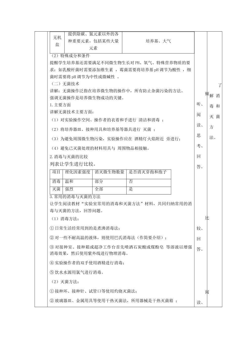 高中生物 专题2 微生物的培养与应用 课题1 微生物的实验室培养教案1 新人教版选修1-新人教版高二选修1生物教案_第3页