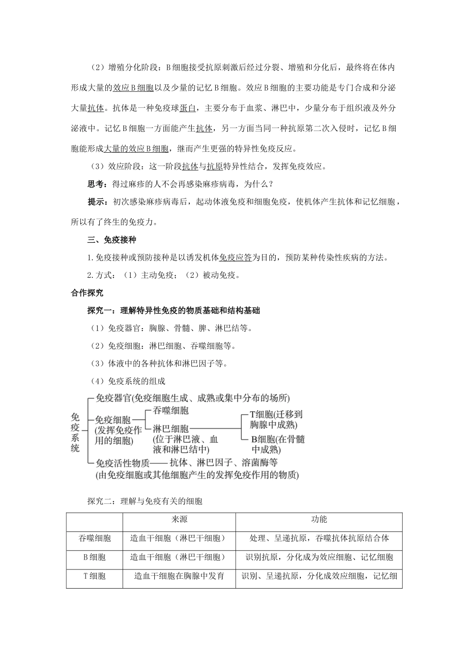 高中生物 第二节特异性反应（免疫应答）辅导教案 浙科版_第2页