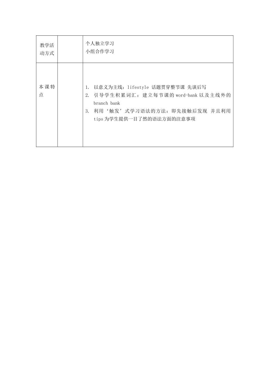 北京市房山区周口店中学高中英语《Unit 1lesson 1 A Perfect Day》教案2 必修1_第2页