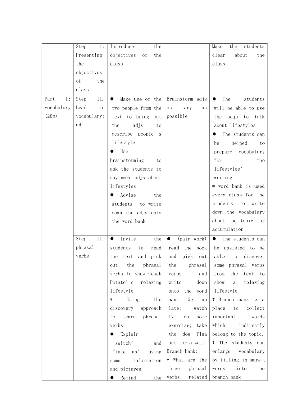 北京市房山区周口店中学高中英语《Unit 1lesson 1 A Perfect Day》教案2 必修1_第3页