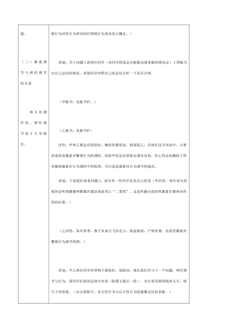 高中生物人和高等动物生命活动的调节 动物行为产生的生理基础教案2人教版 必修1_第3页
