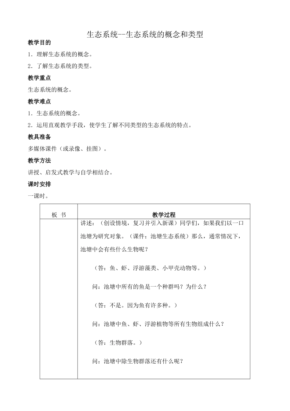 高中生物生态系统--生态系统的概念和类型旧人教必修二_第1页