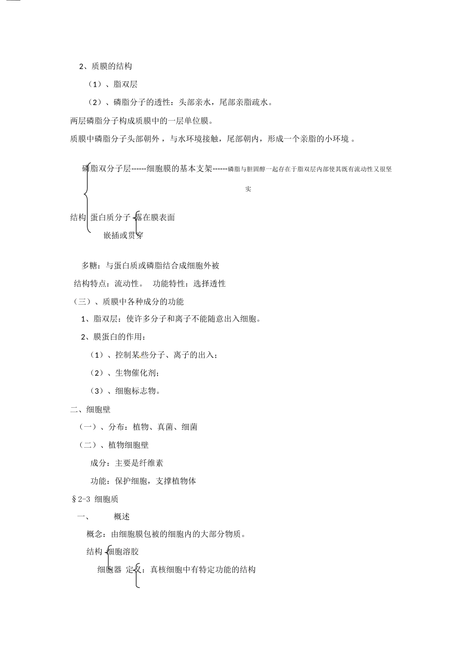 高中生物： 第2章 细胞的结构（教案）浙科版必修1_第2页