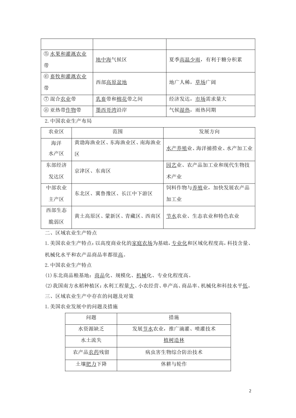（四川专用）高考地理一轮复习 第九单元 农业生产 第25讲 区域农业生产教案（含解析）新人教版-新人教版高三全册地理教案_第2页