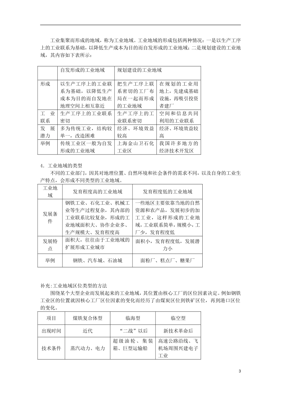 高中地理 4.2《工业地域的形成》教案5 新人教版必修2_第3页