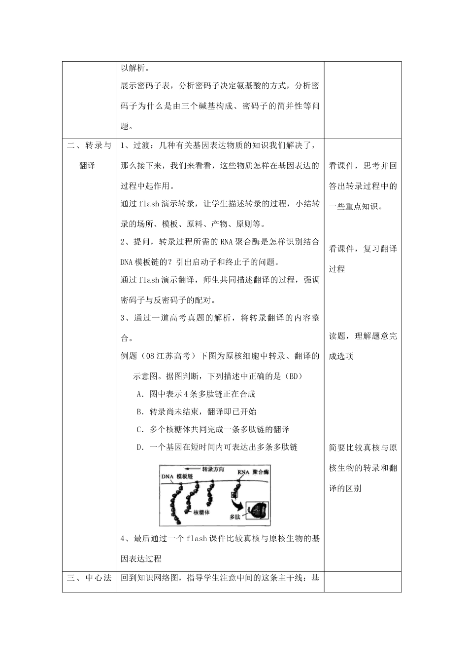 高中生物《基因的表达》教案3 中图版必修2_第3页