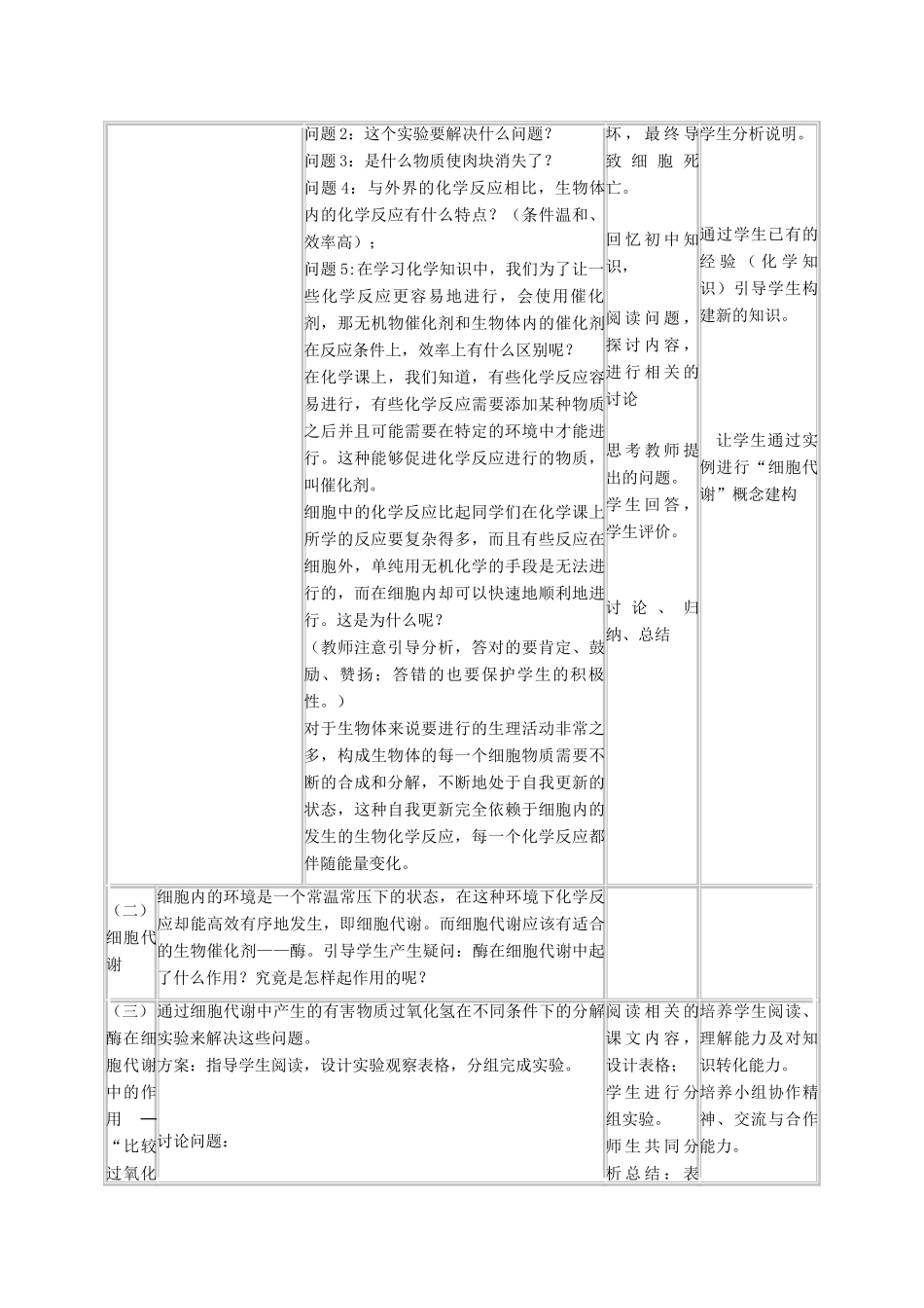高中生物：5.1.1《酶的作用和本质》教案（5）（新人教版必修1）_第2页