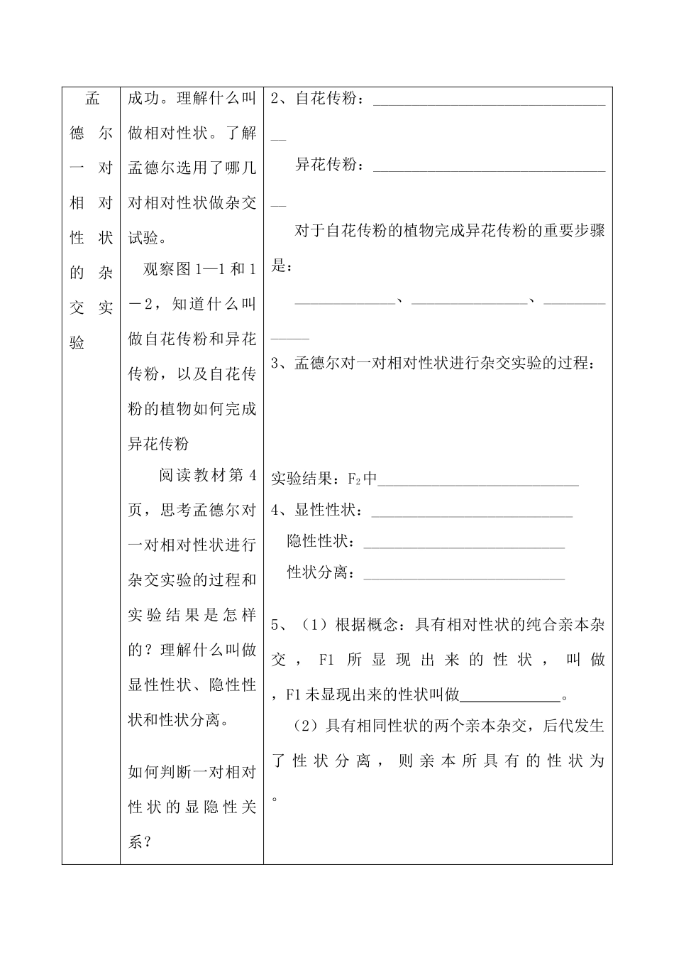 高中生物人教版必修2孟德尔的豌豆杂交试验（一）_第2页