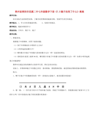 贵州省贵阳市七年级数学下册《7.5镜子改变了什么》教案