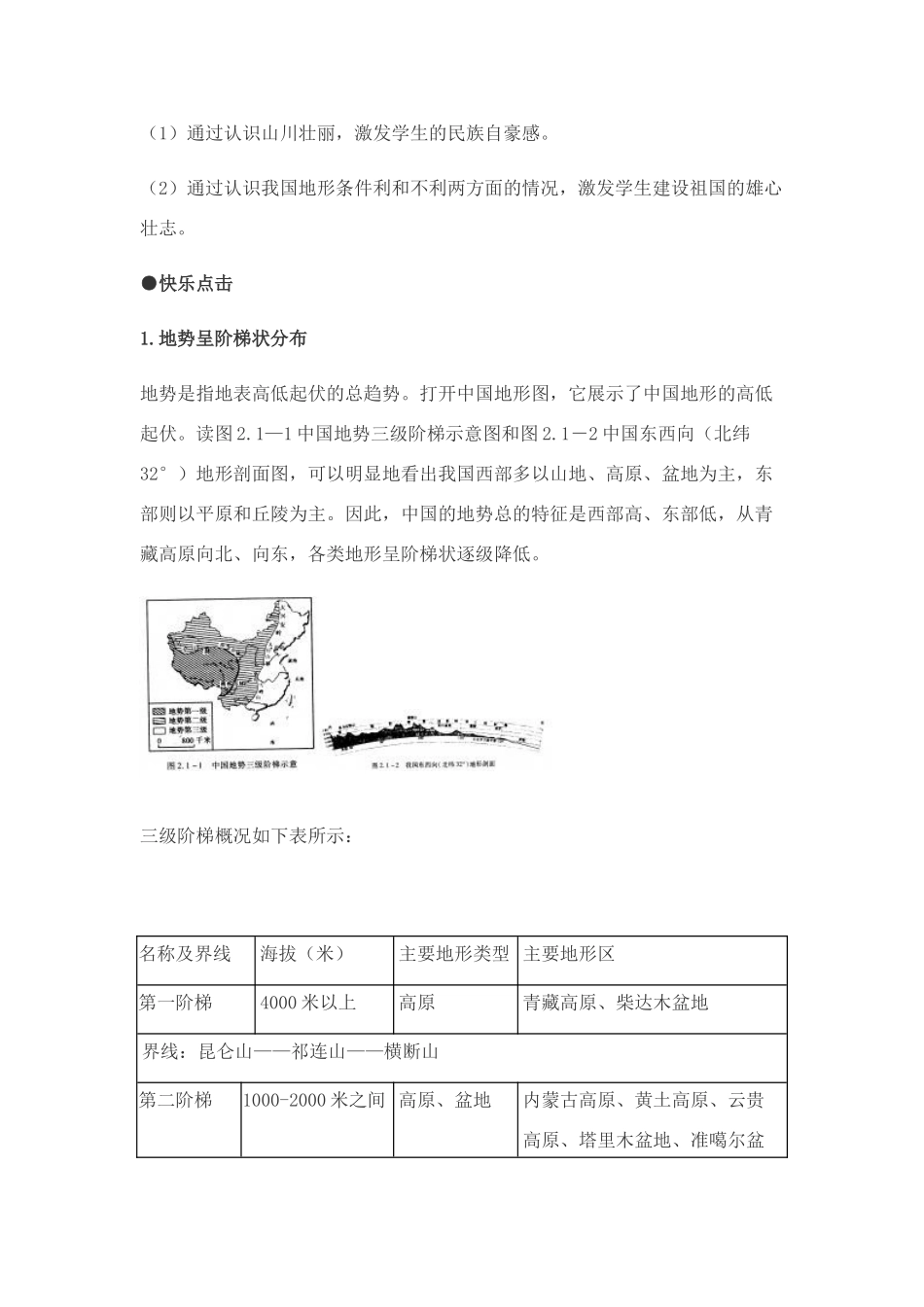 八年级地理第二章第一节 地势和地形　教案2人教版_第2页