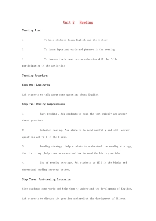 高中英语 Unit2 language-reading精品教案 牛津译林版必修3