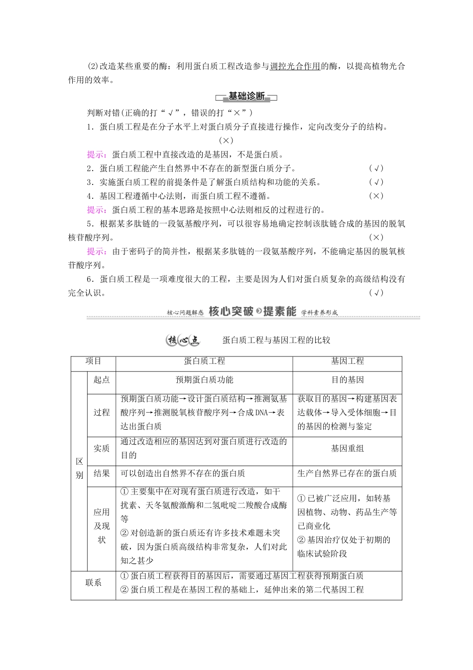 高中生物 第3章 基因工程 第4节 蛋白质工程的原理和应用教案 新人教版选择性必修3-新人教版高中选择性必修3生物教案_第2页
