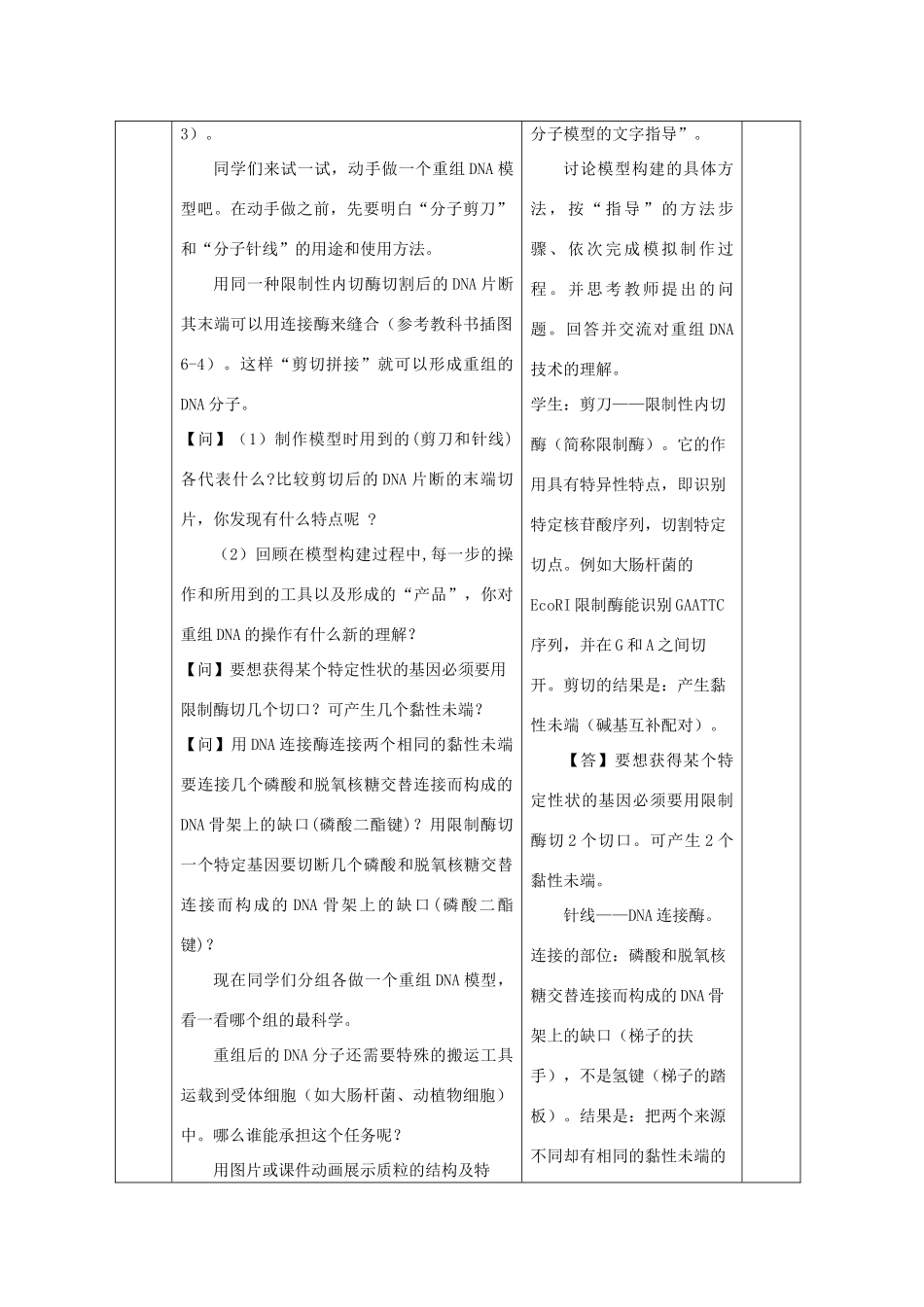 高中生物：6.2《基因工程及其应用》教案（新人教版必修2）_第3页