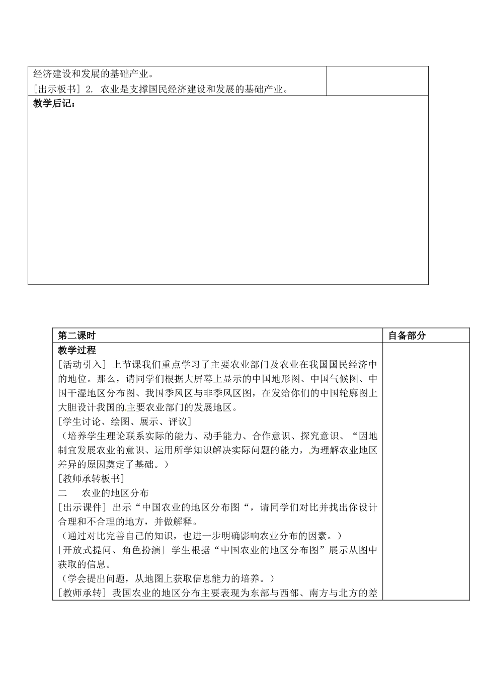 江苏省丹阳市华南实验学校八年级地理上册《因地制宜发展农业》教案 新人教版_第3页