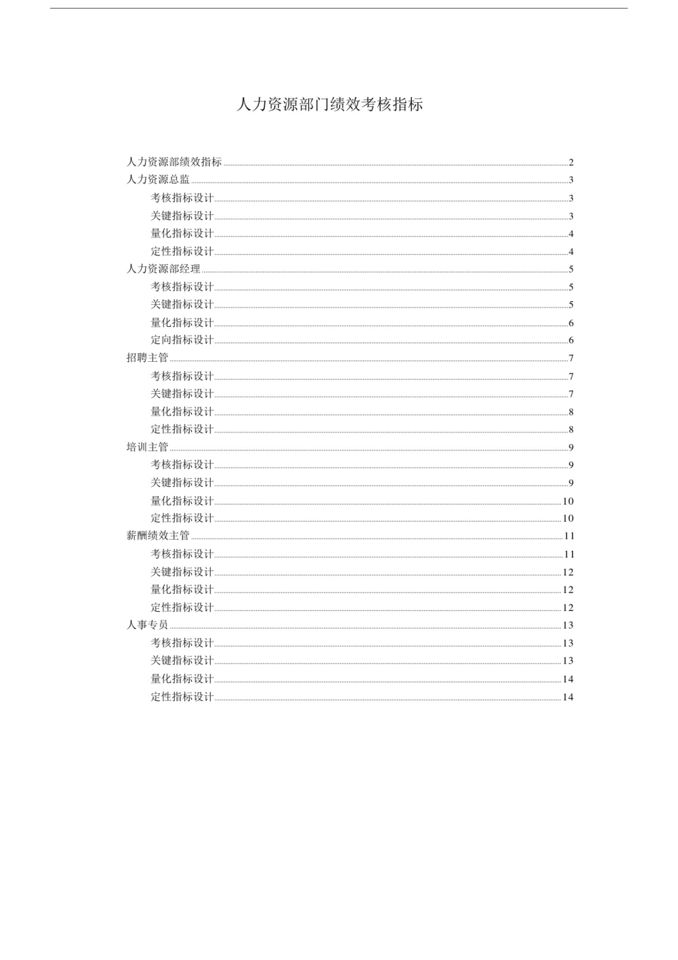 人力资源部绩效考核指标32057.docx_第1页