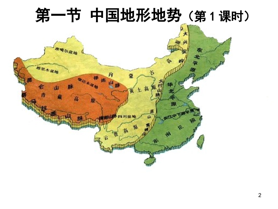 八年级地理上册 第2章第1节地形地势特征（第1课时）课件 （新版）商务星球版_第2页