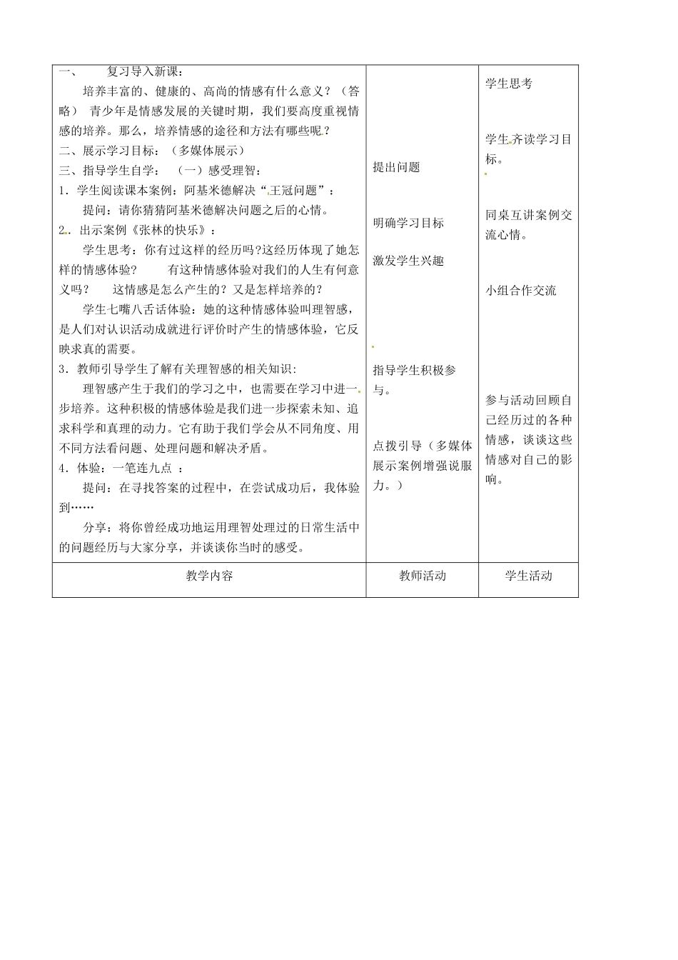 七年级政治下册 第5课 第二节 培育高尚情感教案 教科版_第2页