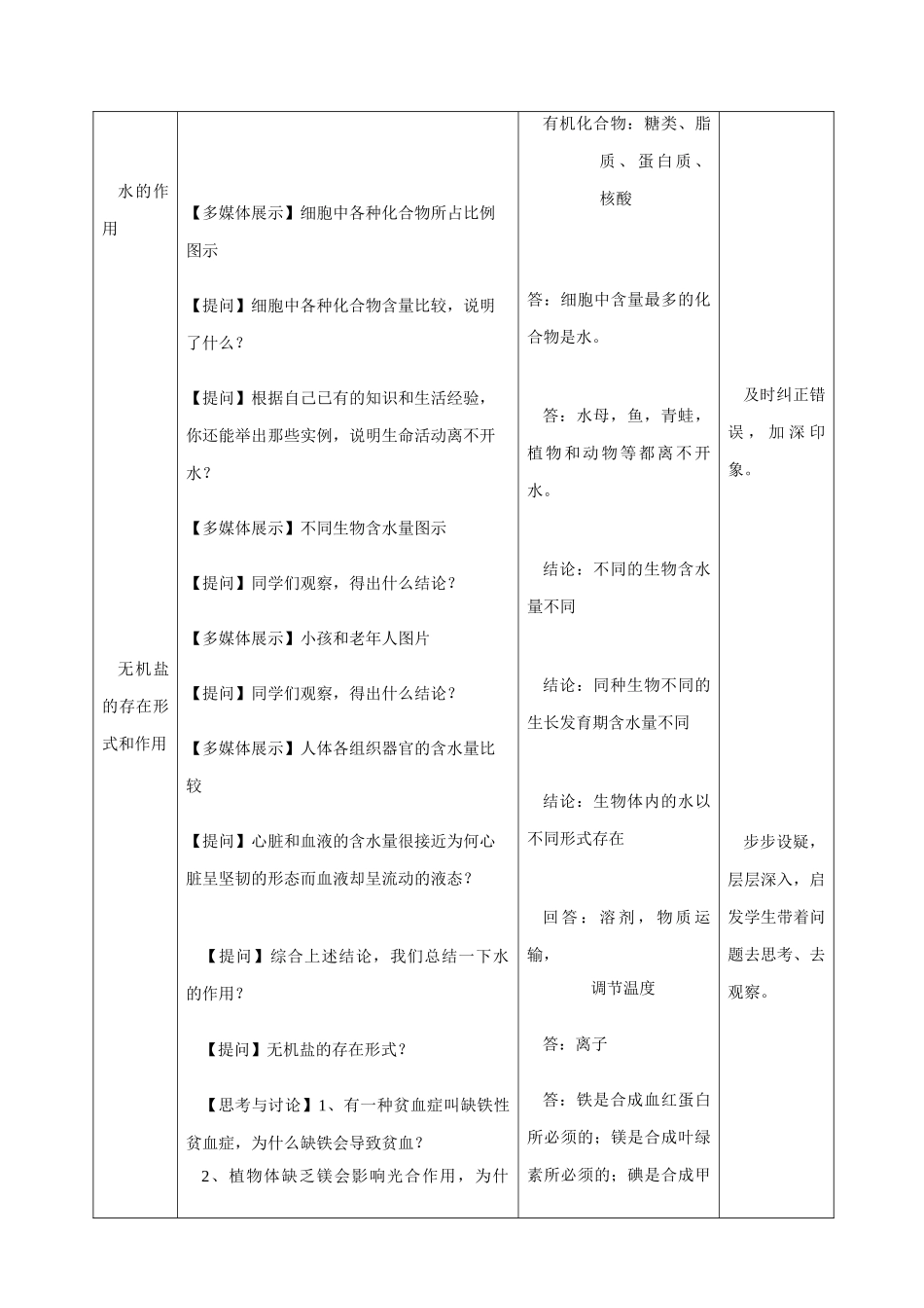 高中生物 第一章 细胞的分子组成人教版必修一_第2页