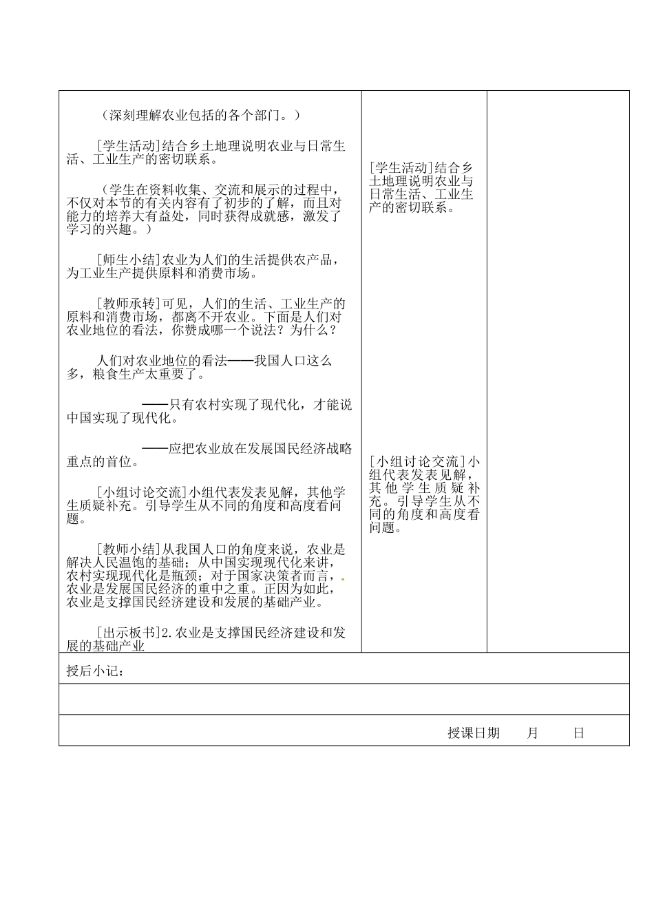 江苏省昆山市锦溪中学八年级地理上册 4-2 农业（第一课时）教案 （新版）新人教版 (2)_第2页