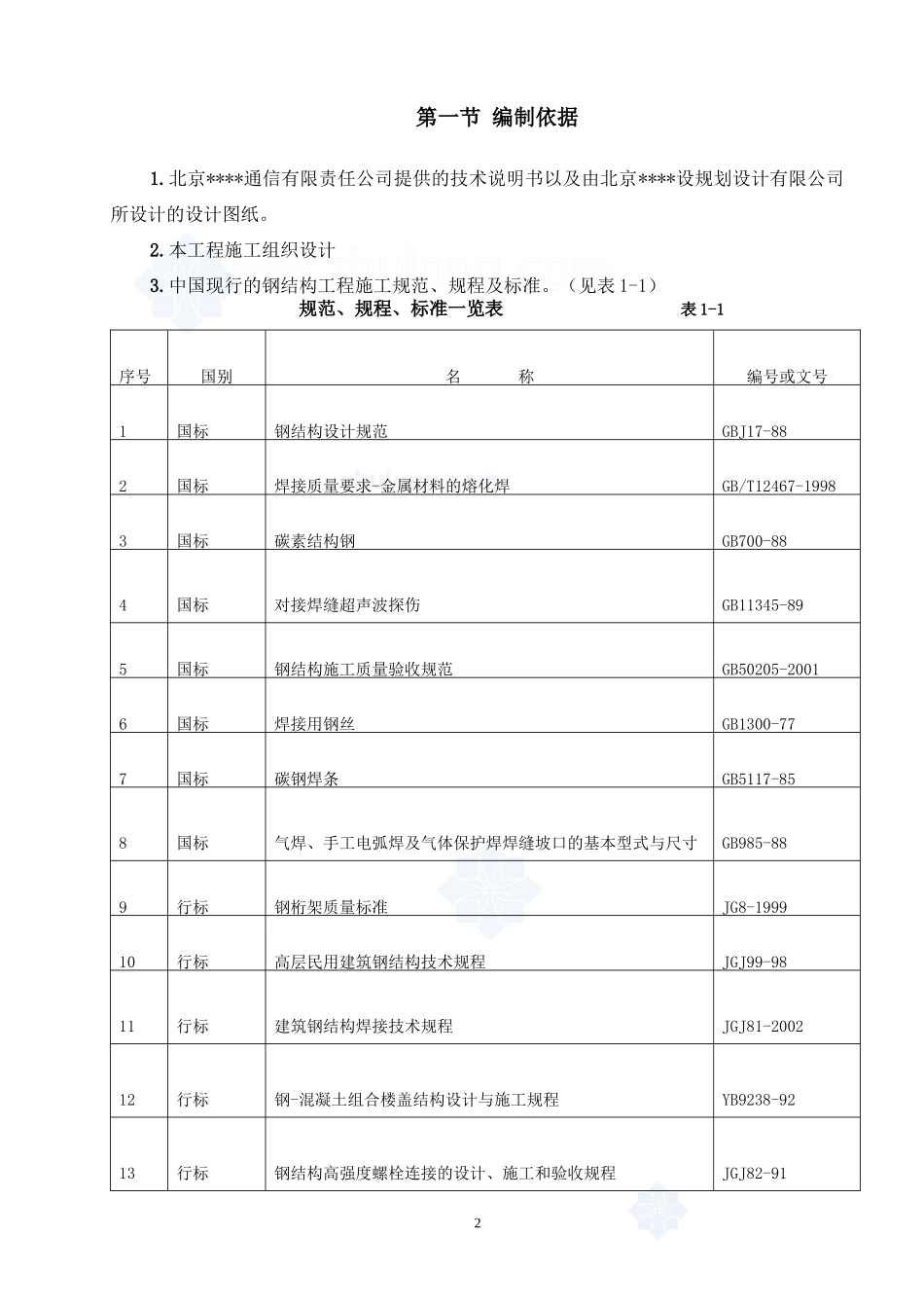 北京某高层通信综合楼钢结构安装施工方案_第2页