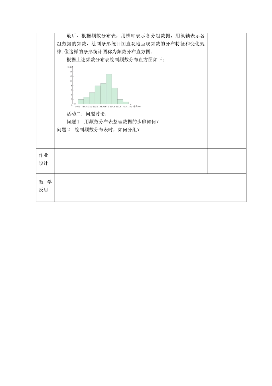 江苏省连云港市八年级数学下册 7.4 频数分布表和频数分布直方图教案2 （新版）苏科版-（新版）苏科版初中八年级下册数学教案_第3页