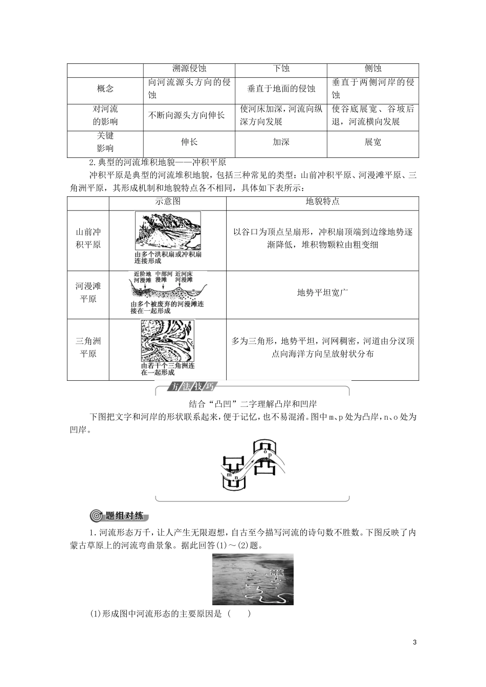 高中地理 第2章 地表形态的塑造 第3节 河流地貌的发育教案 新人教版选择性必修第一册-新人教版高中选择性必修第一册地理教案_第3页