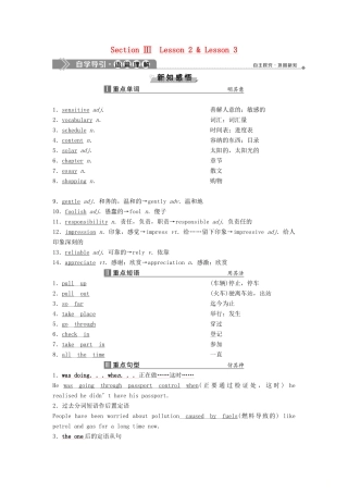 高中英语 Unit 9 Wheels Section Ⅲ Lesson 2  Lesson 3教案 北师大版必修3-北师大版高一必修3英语教案