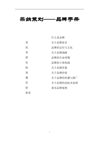 【品牌手册】【采纳培训】caina品牌策划手册