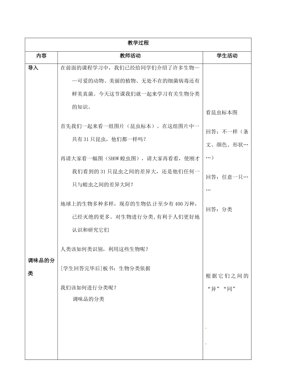 江苏省盐城市中兴实验学校八年级生物下册《22.1 生物的分类》教学案 苏教版_第2页