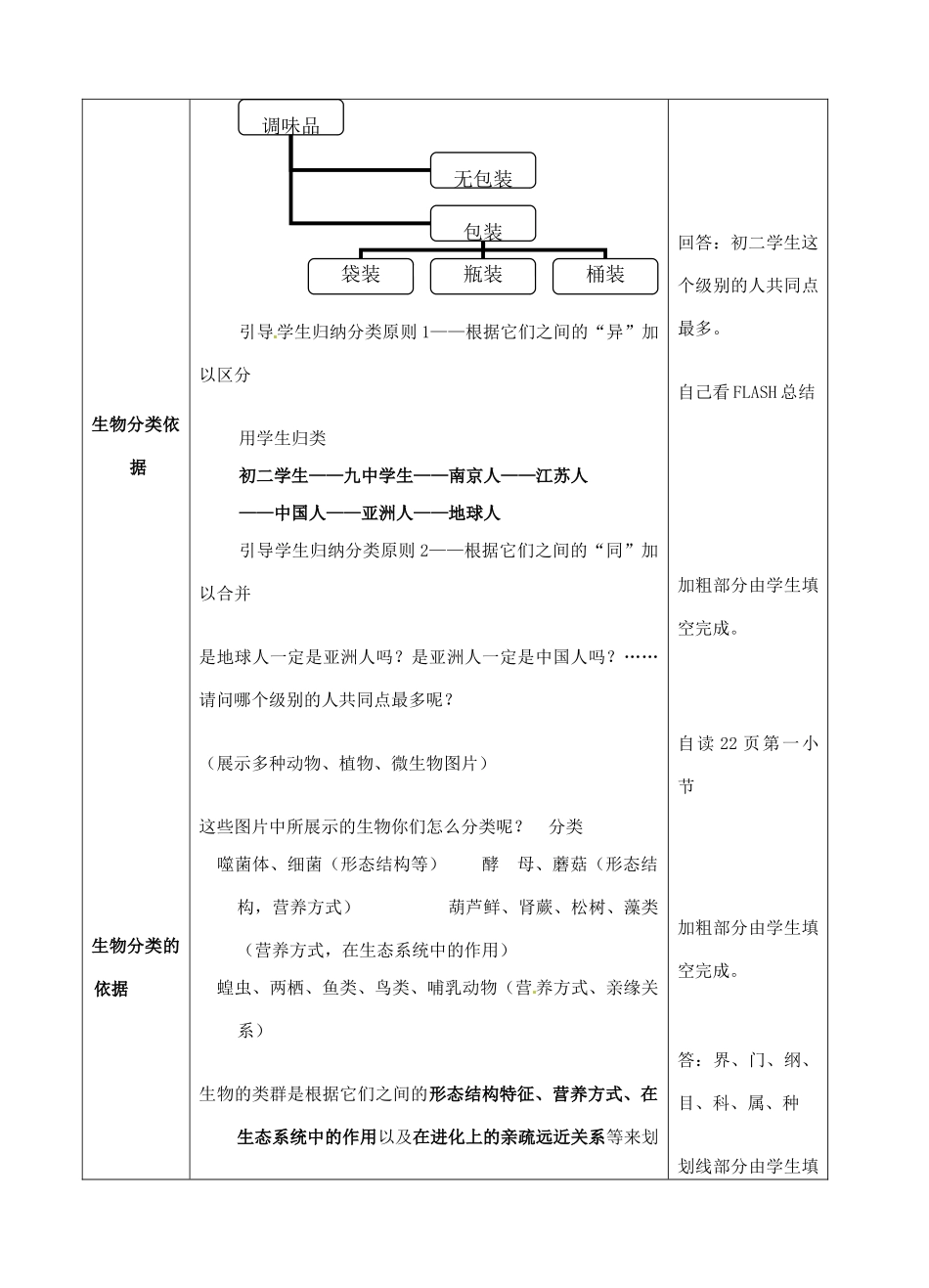 江苏省盐城市中兴实验学校八年级生物下册《22.1 生物的分类》教学案 苏教版_第3页