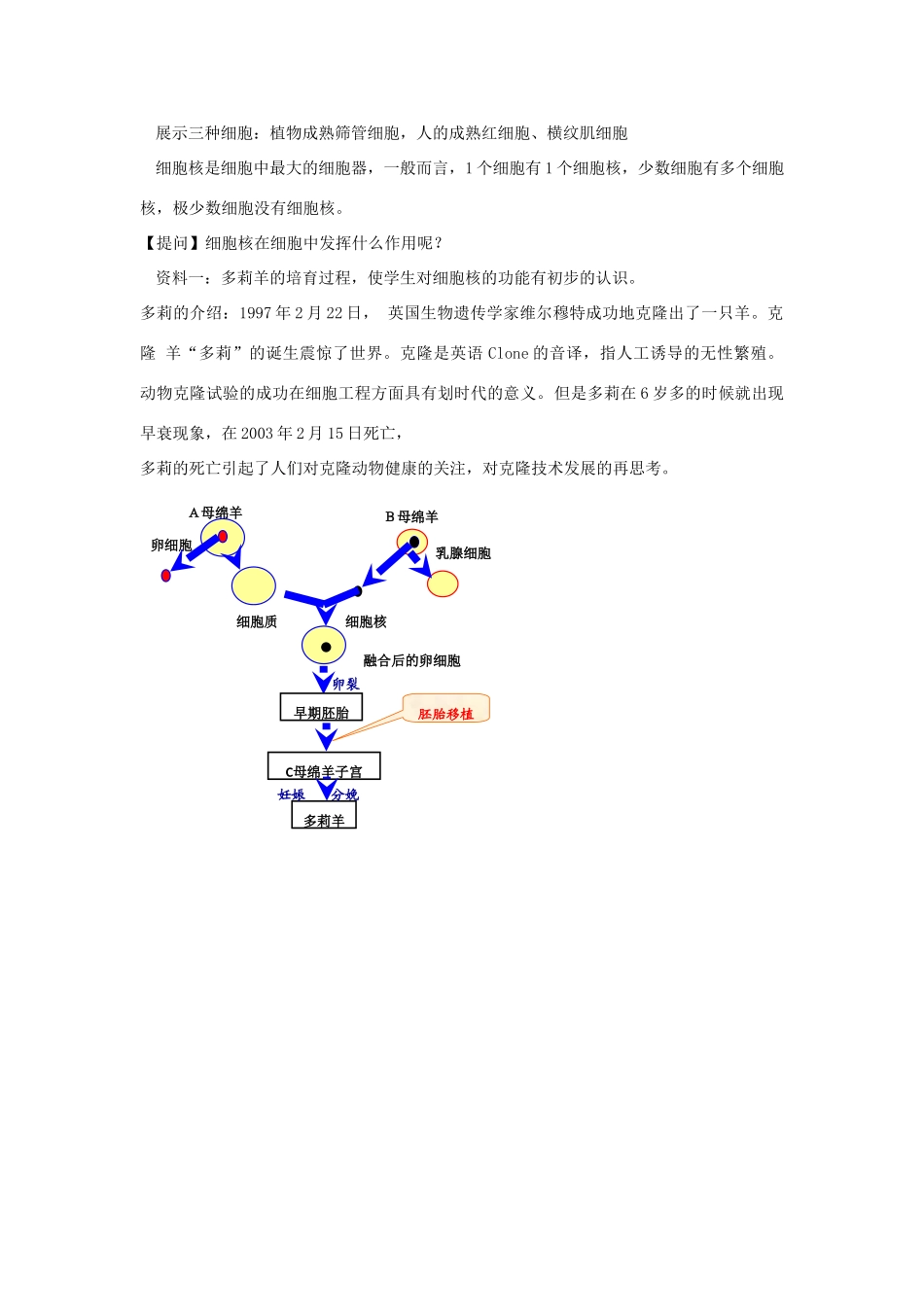 高中生物：2.4《细胞核》教案浙科版必修1_第2页
