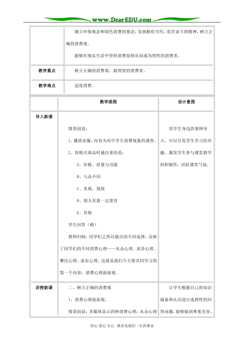 高二政治树立正确的消费观教学设计3_第2页