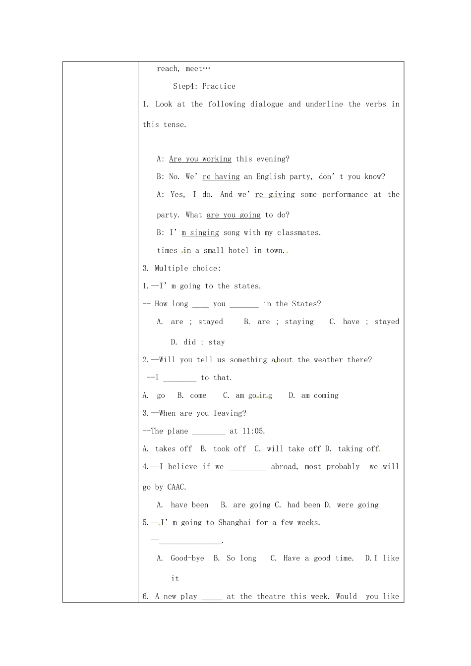 高中英语 Unit 3 Travel Journal Grammar教学设计 新人教版必修1_第2页