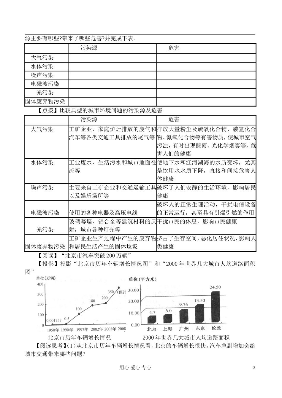 高中地理 1.3 城市环境问题教案 湘教版选修4_第3页