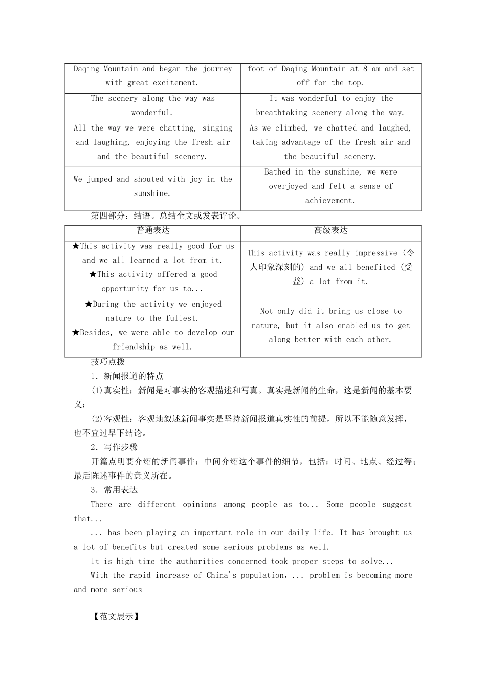 高中英语 Module 5 Newspapers and Magazines Section Ⅳ Writing — 如何写新闻报道教案（含解析）外研版必修2-外研版高一必修2英语教案_第2页