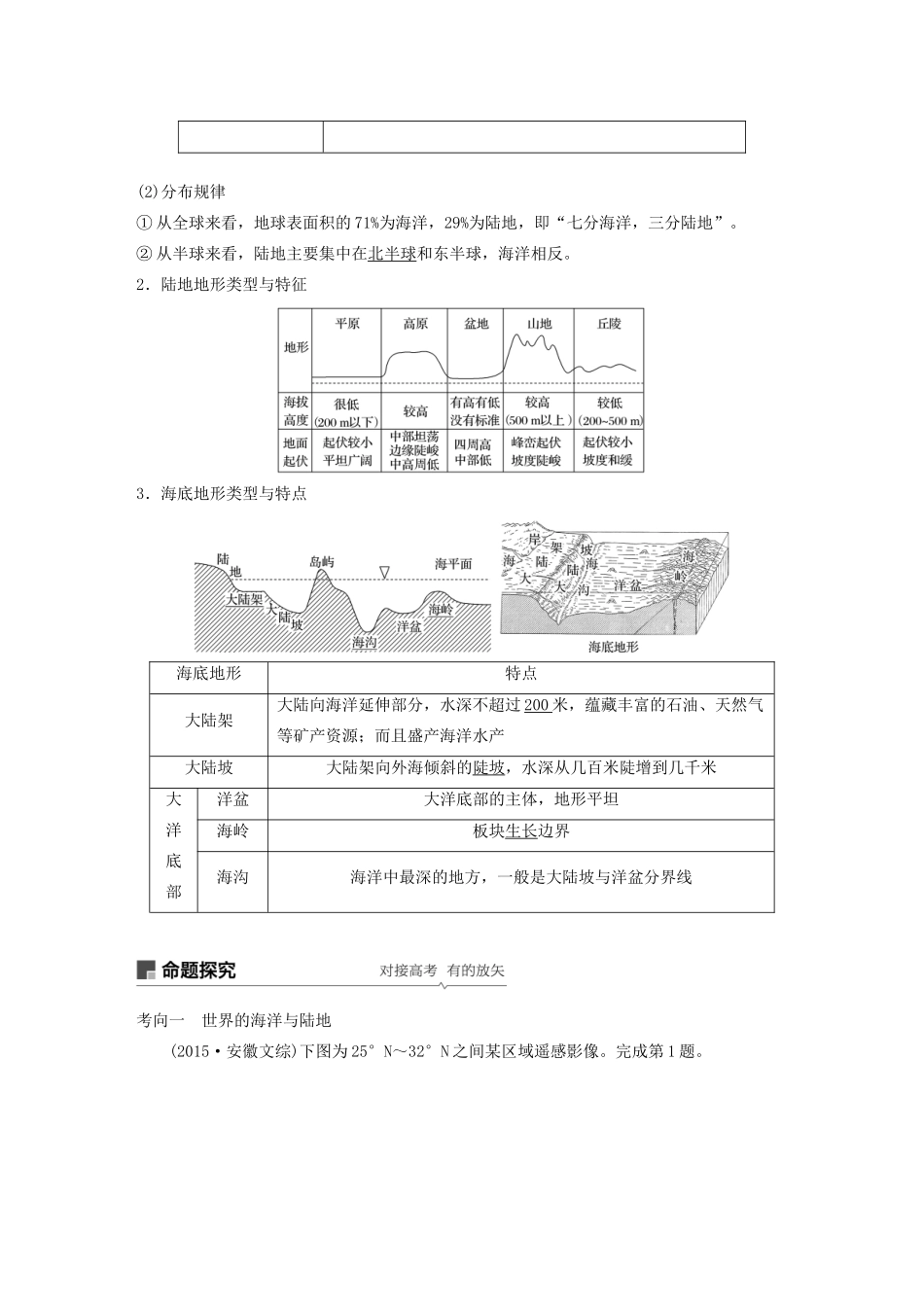 高考地理新导学大一轮复习 区域地理 第一单元 世界地理 第37讲 世界地理概况讲义（含解析）鲁教版-鲁教版高三全册地理教案_第2页