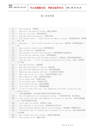 化工安全风险术语