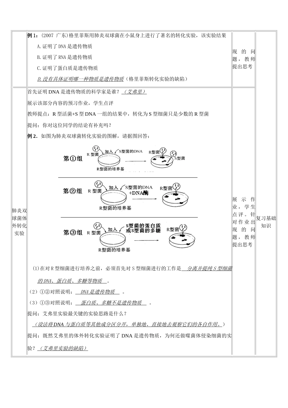 高中生物 DNA是主要遗传物质复习教案 新人教版必修2_第2页